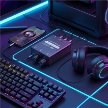 Mezclador de 2 Canales, 2 Entradas, 1 Salida, Conmutador de Mezcla de Sonido de 3,5 mm con Control de Volumen Dual para Ordenadores y Auriculares