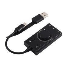 For SR-EA5 USB Sound Card, External Audio Adapter with Denoise,3.5mm Jack for Mic & Headphones, Laptop