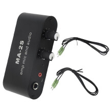 1 Zestaw MA-2S Mikrofon Muzyczny Przedwzmacniacz Mieszany 6,5 mm Dynamiczny 3,5 mm Wzmacniacz Pojemnościowy Mikrofon i Mikser Audio DC5-12 V Wtyczka