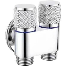 Washing Machine Dual Control Washing Machine Faucet Valve, 1 in 2 Out Wall-Mount Splitter for Bathroom and Laundry, 1PC