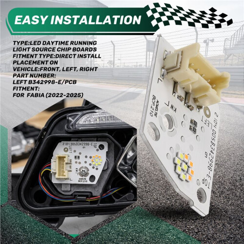 Car Front LED Daytime Running Lights Source Board for  Fabia 2022-2025 LED Module Chip Board Left B342998-E/PCB