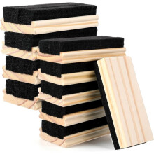 12 Pack Chalkboard Eraser, Wood Chalk Eraser for Chalkboard Black Dustless Chalk Board Eraser for Blackboard