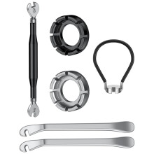 Bike Spoke Wrench Tool Kit 6 Pcs with Tire Levers Universal Rim Truing Set for Bicycle Repair