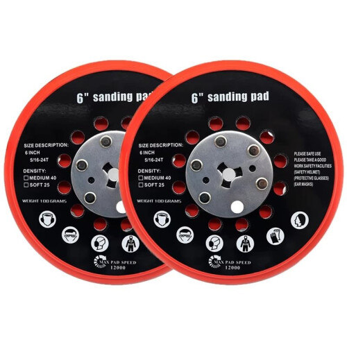 6Inch Sanding Pad for  RSM6045 150mm Replacement Pad Medium Hook and Loop Multi-Hole Grinding Plate for Polishing