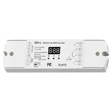 4CH Constant Voltage DMX512 RDM Decoder D4 DIM/CCT/RGB/RGBW DMX512 Dimmer Din Rail Mounted 4 Channel Dimming Controller