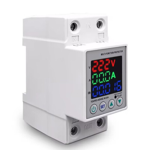Rail Dual Display Adjustable over Voltage Current and Under Voltage Protective Device Relay