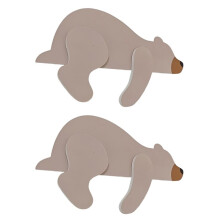 Wooden Bear Shelf Sitter, Woodland Nursery Decor for Baby Boy, Rustic Animal Figure for Shelf, Wall, Tabletop White