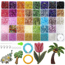 10500pcs Glass Tube Type Beads Kit, 39 Colors Beads for Jewelry Making, Embroidery & Crafts