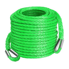 3/8" X 50ft Winch Rope Extension, 26,500 Lbs Winch Extension Gray Ynthetic Winch Extension Rope for Off Road Green