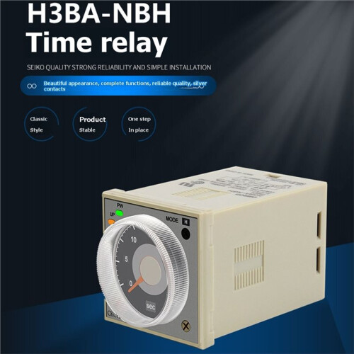 H3BA-N8H Industrial Timer Relay Solid State  Delay Relay 1.2s-300h AC 220V Adjustable Analog Panel Mount Timer