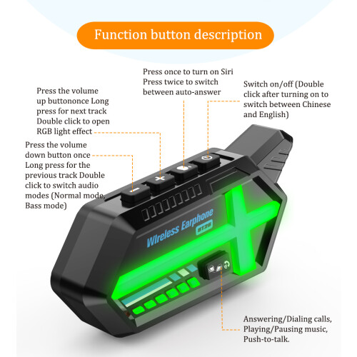 Bluetooth intercom for motorcycle helmet - RNCYN - Wireless - BT intercom - ABS plastic - Waterproof - 500m speaker 1
