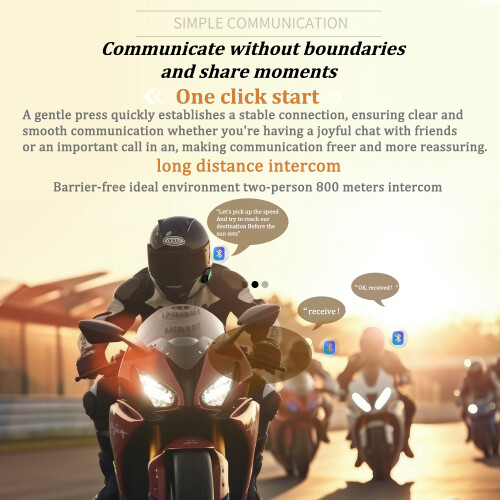 Bluetooth intercom for motorcycle helmet - RNCYN - Wireless - BT intercom - ABS plastic - Waterproof - 500m speaker 2