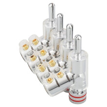 Hi-End Rhodium Plated Speaker Banana Plug Connector DIY Lock for Speaker Cable Enhanced Audio Performance