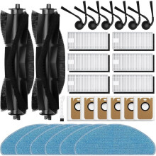 For L8000 Replacement Accessories Kit for L8000 Robot Vacuum Parts, 2 Main Brush, 6 Dust Bags