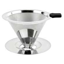 Pour over Coffee Dripper Stainless Steel Cone Coffee Filter Fine Mesh Double Layer