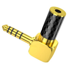 Kopfhörer-Adapter 4,4-mm-Stecker auf 3,5-mm-Buchse, Kohlefaser, 90-Winkel, L-Förmig, 4,4-mm-auf-3,5-mm-Klinkenstecker-Kopfhörerkonverter