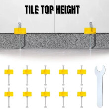 10 Pcs Tiling Height Regulator Manual Tile Locator with 1 Wrench Tile Support Positioner Heightening Adjuster