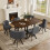 HOMAIRE Walnut Dining Set with 6 Gray Chairs 5