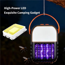 2-in-1 Recharge Solar Camping Light Electric Mosquito Killer Fly Swatter Anti Mosquitos Lamp Fly Killer for Outdoor