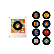 Christmas Magnetic Music Fridge Magnet Touch to Vinyl Record Player Night Light Built-in LED Xmas Fridge Magnet