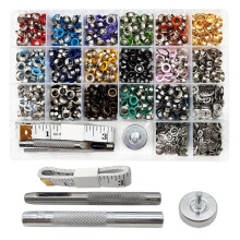 Metallösen-Set, 680 Stück in 17 Farben, Inklusive Montagewerkzeug und Lüftungsclip-Montagewerkzeug für DIY-Bastelarbeiten