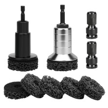 Wheel Hub Cleaning Kit with Abrasive Pads and 1/2" Adapters, for Power Drill & 1/2" Impact Driven Wrench