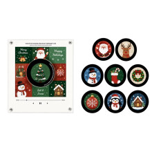 Christmas Automatic Singing Magnetic Fridge Magnet Rotary Disc Night Light NFC Induction Xmas Refrigerator Magnetic Disc
