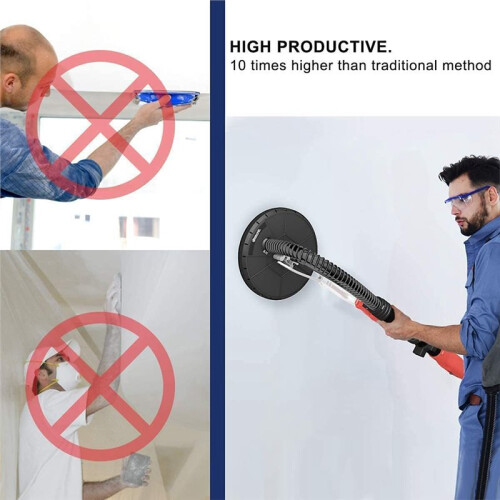 60PCS 9 Inch Drywall Sanding Discs, 40-240 Grit Assorted Hook Loop 10 Hole for Sander 1