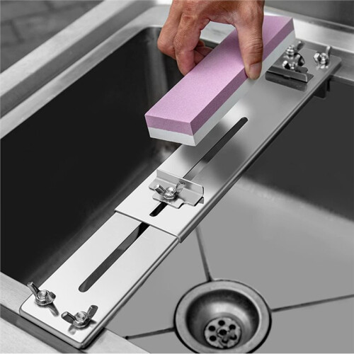 Adjustable Knife Sharpening Stone Holder Base, Kitchen Sink Bridge Bracket for Whetstone Grinding Tool 1