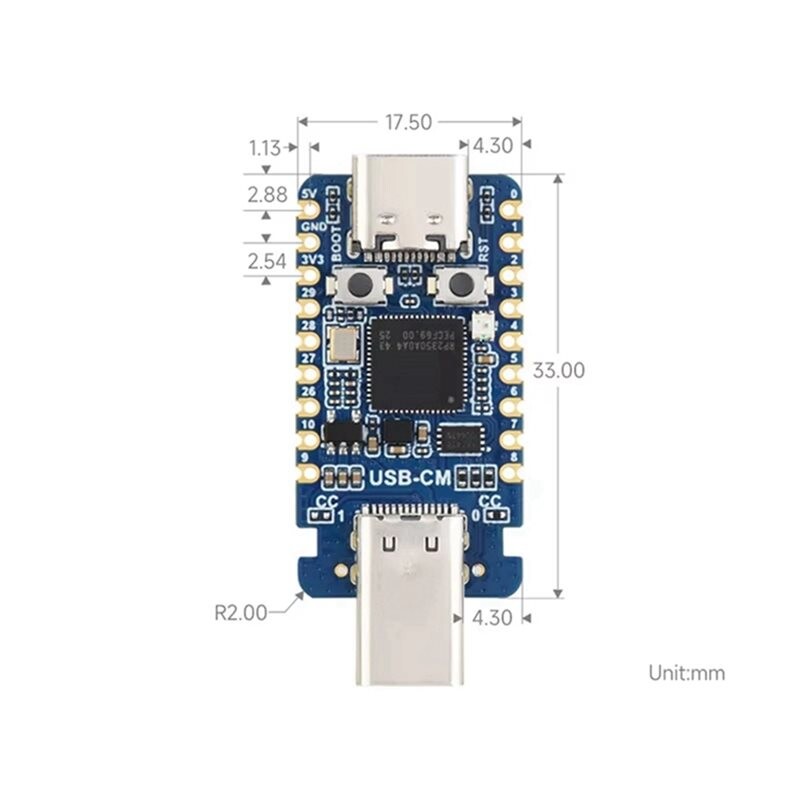 Raspberry Pi Usb Encoder RP2350 USB C Microcontroller Development Board Dual-Core & Dual ...