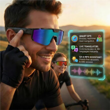 AI Sports Shooting&Recording Glasses 800W Camera Anti-Shake Bicycle Riding Shooting Artifact Windproof Goggles B