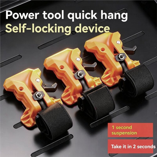 3Pcs Tool Belt Holders for Drills and Hammers, Self Locking Double Lock Waist Hanger, Universal Drill Belt Clip Fits 1