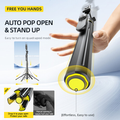 1.8m Multifunctional Selfie Stick - RNCYN - Wireless Remote Control - Automatic Opening - Stable and Balanced 1