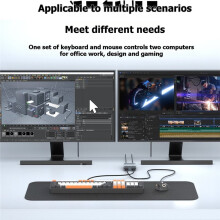 Dispositivo de Compartilhamento de Teclado e Mouse USB para Computador, Sincronizador de Teclado e Mouse