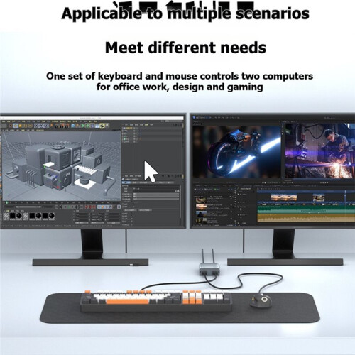 Dispositivo de Compartilhamento de Teclado e Mouse USB para Computador, Sincronizador de Teclado e Mouse