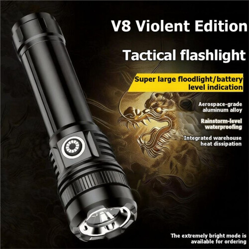 Multimode Camping Hand Torch, Ultra-Far Illumination Range, Fast Charging Waterproof Dustproof Pocket Survival Equipment 2