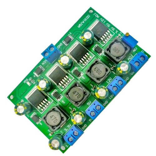 3A 4 Channels Multiple Switching Power Supply Module 3.3V 5V 12V ADJ Adjustable Output Step-Down Buck Converter Board 1