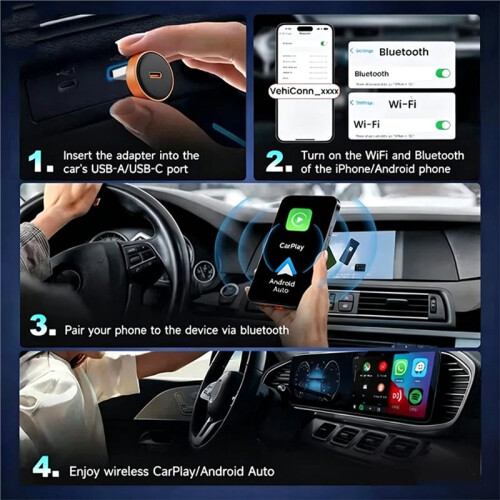 Ultra 3 Carplay Adapter Wireless  Dongle Android Auto 5G Hz WiFi Auto Connect