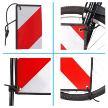 3-in-1 Warning Sign for Italy and Spain + Portuga, 50 X 50 cm, Reflective, for Bicycle Carrier/Rear Carrier, Motorhome