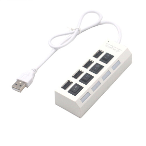 Πολυθυρικός διανομέας USB - RNCYN - 4 θύρες - USB 2.0 - Λευκό 1