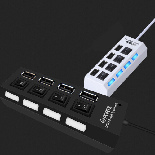 Πολυθυρικός διανομέας USB - RNCYN - 4 θύρες - USB 2.0 - Λευκό 2