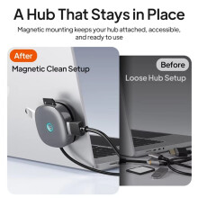 USB-C-Hub, Magnetischer Hub, 7-in-1, 4K@60Hz, 5 Gbit/S Auflösung, Schnelle Datenübertragung, /TF 3.0-Konverter für Laptops und für Iphones