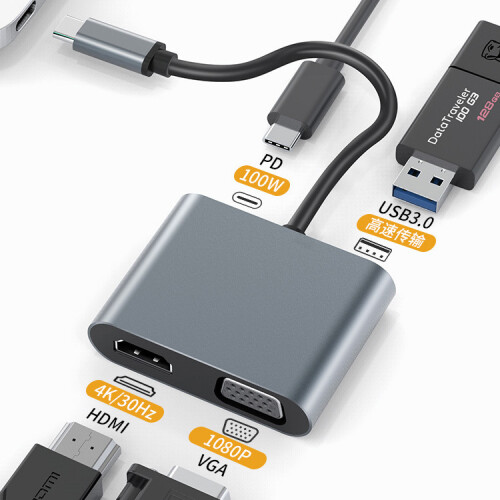Διανομέας USB Type-C - RNCYN - 4 σε 1 - Γρήγορη φόρτιση 100W 2