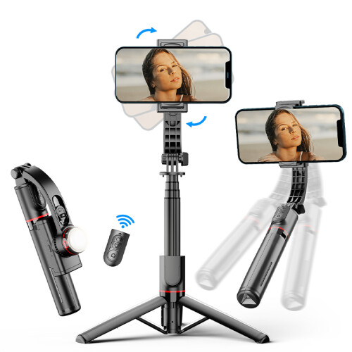 Bluetooth Selfie Stabilizer Tripod - RNCYN - Foldable - Integrated Selfie Stick - Built-in Light 1
