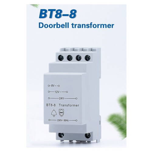 Transformador de Timbre BT8-8 de 8/12/24 V Aprobado para /Bell/Bell  Rail Tipo Protector de Timbre Voltaje Nominal 2
