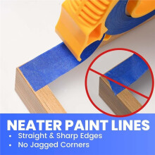 Ruban de Masquage Bleu avec Distributeur, 6 Rouleaux, Résistant Aux UV, pour Peinture Extérieure (Murs, Fenêtres)