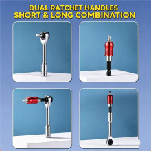 Portable Motorcycle Bicycle Ratchet Wrench Kit - Multifunctional Repair Tool Set for Bikes Repair