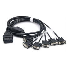 OBD2 Male to 6 DB9 Female Adapter Cable, Serial RS232 OBDII Splitter Cable for Automotive Programming Tools