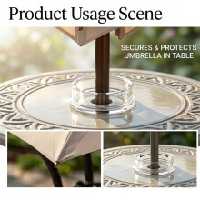 4 Pack Clear Patio Table Umbrella Hole with Plug Cap Cover Set for Outdoor Garden, Deck, Yard Umbrella Stand Part