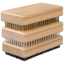 Snowboardwasborstelset - 3 Stuks Nylon, Messing en Paardenhaarborstels voor Ski-Onderhoud